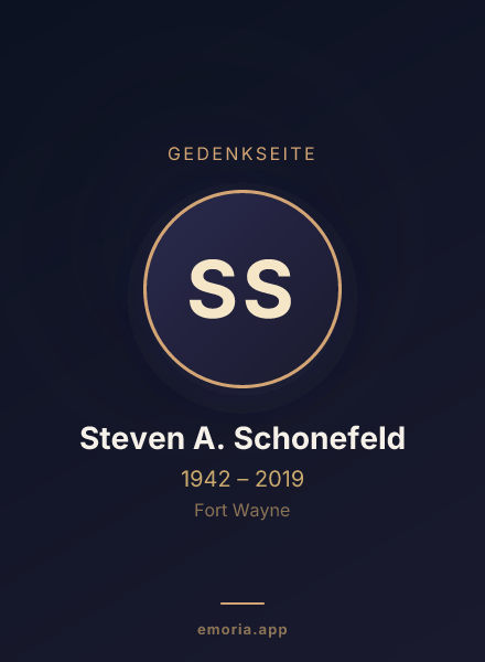 Gedenkportrait von Steven A. Schonefeld