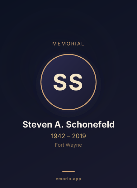 Memorial portrait of Steven A. Schonefeld