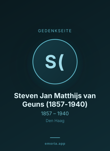 Gedenkportrait von Steven Jan Matthijs van Geuns (1857-1940)