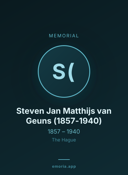 Memorial portrait of Steven Jan Matthijs van Geuns (1857-1940)