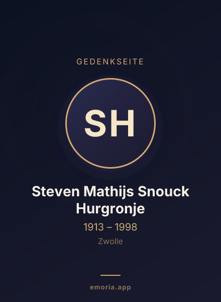 Gedenkportrait von Steven Mathijs Snouck Hurgronje
