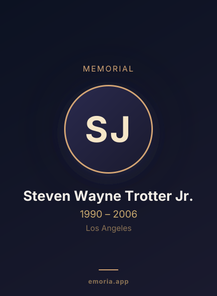 Memorial portrait of Steven Wayne Trotter Jr.