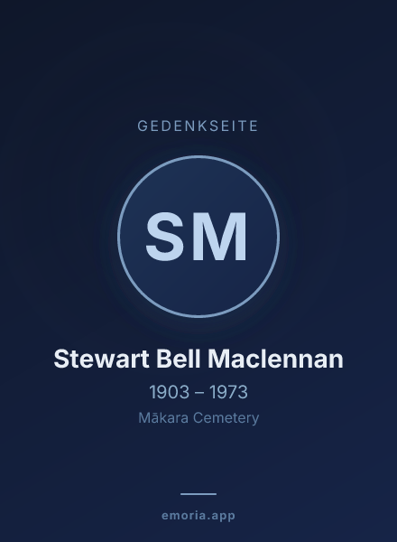 Gedenkportrait von Stewart Bell Maclennan