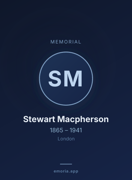 Memorial portrait of Stewart Macpherson