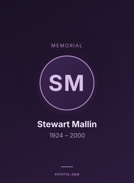 Memorial portrait of Stewart Mallin