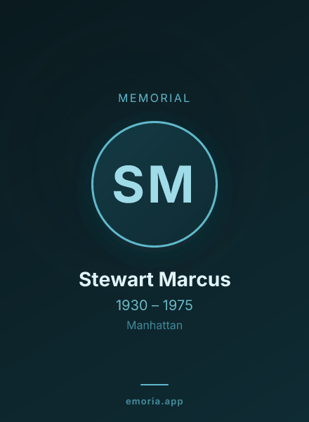 Memorial portrait of Stewart Marcus