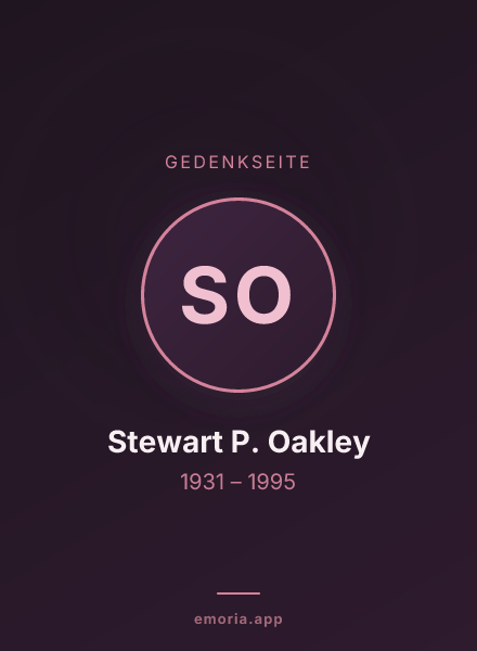 Gedenkportrait von Stewart P. Oakley