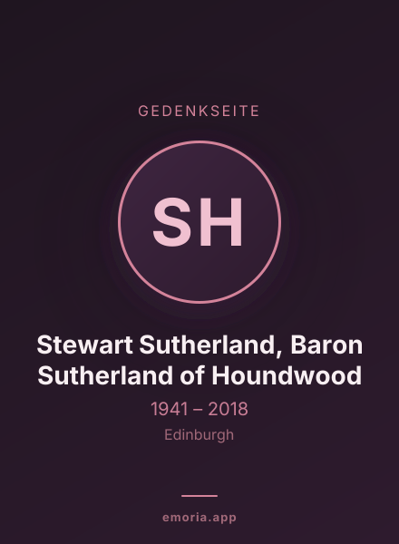 Gedenkportrait von Stewart Sutherland, Baron Sutherland of Houndwood
