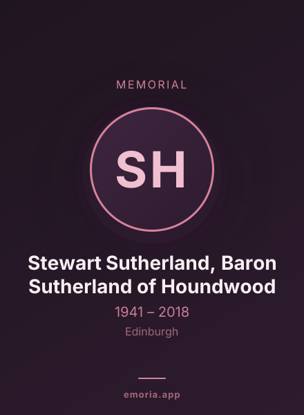 Memorial portrait of Stewart Sutherland, Baron Sutherland of Houndwood