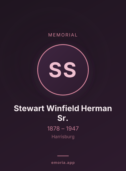 Memorial portrait of Stewart Winfield Herman Sr.