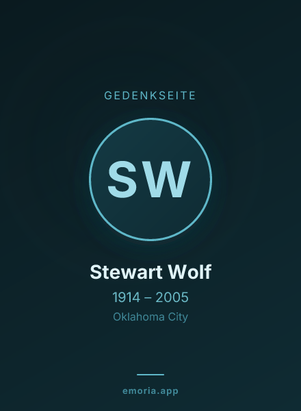 Gedenkportrait von Stewart Wolf