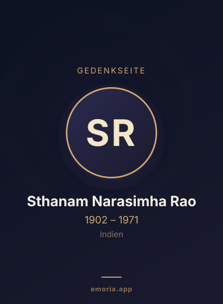 Gedenkportrait von Sthanam Narasimha Rao