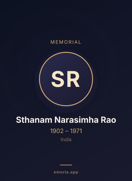 Memorial portrait of Sthanam Narasimha Rao