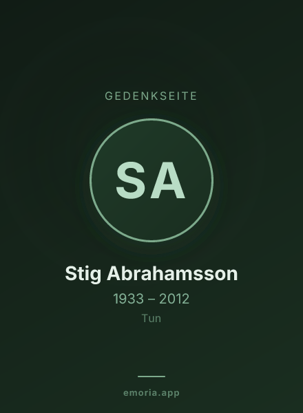 Gedenkportrait von Stig Abrahamsson
