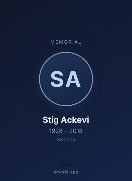 Memorial portrait of Stig Ackevi