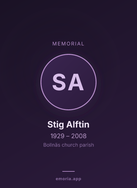 Memorial portrait of Stig Alftin