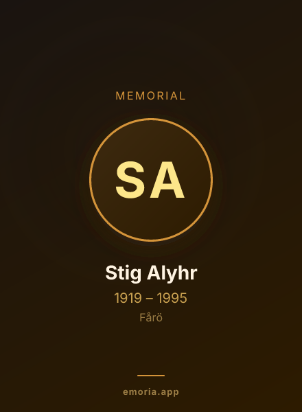 Memorial portrait of Stig Alyhr