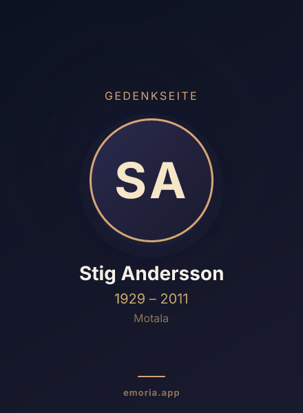 Gedenkportrait von Stig Andersson