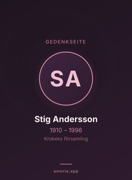 Gedenkportrait von Stig Andersson