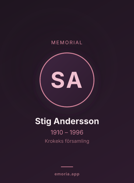 Memorial portrait of Stig Andersson