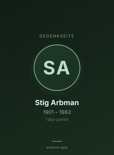 Gedenkportrait von Stig Arbman