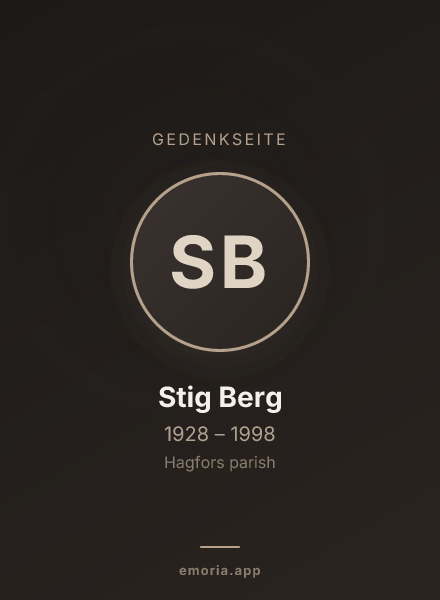 Gedenkportrait von Stig Berg