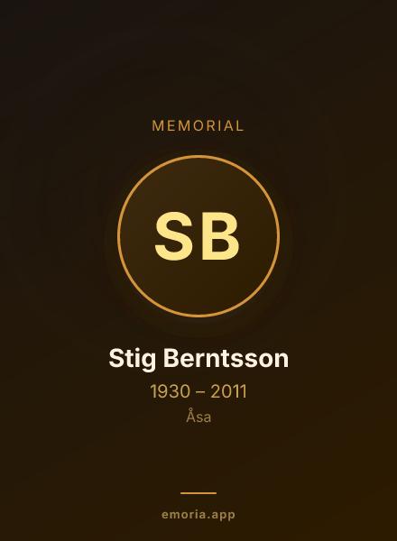 Memorial portrait of Stig Berntsson