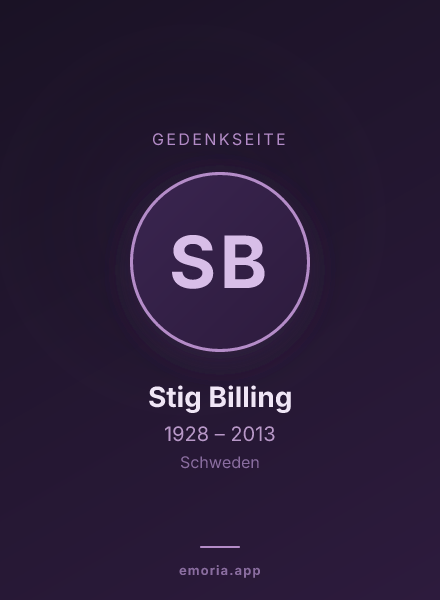 Gedenkportrait von Stig Billing