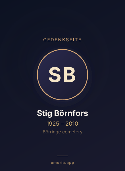 Gedenkportrait von Stig Börnfors