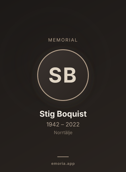 Memorial portrait of Stig Boquist