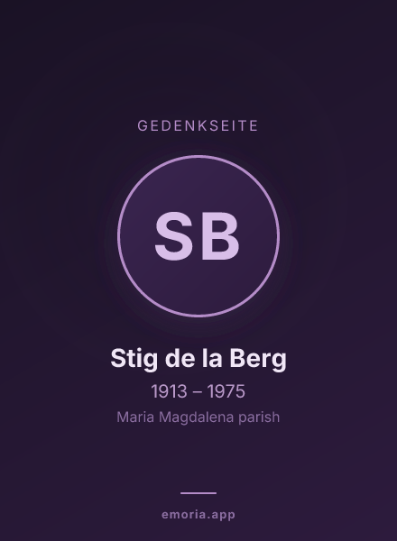 Gedenkportrait von Stig de la Berg