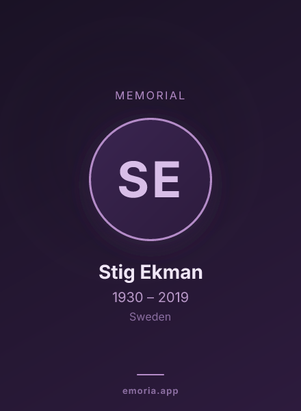Memorial portrait of Stig Ekman