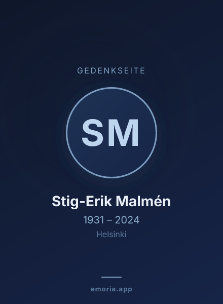 Gedenkportrait von Stig-Erik Malmén