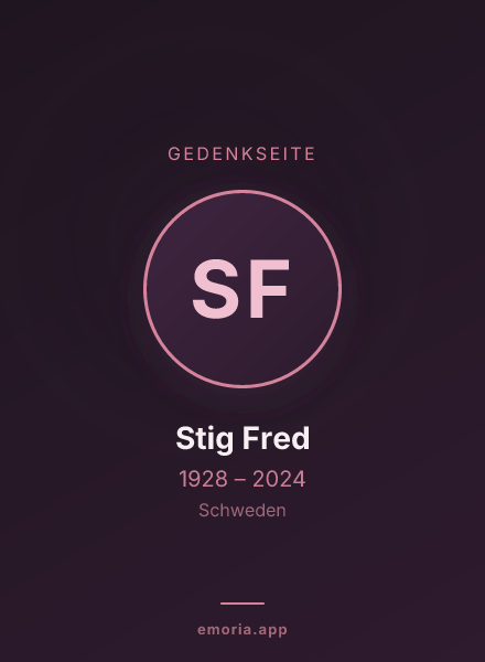Gedenkportrait von Stig Fred