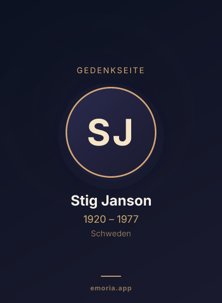 Gedenkportrait von Stig Janson