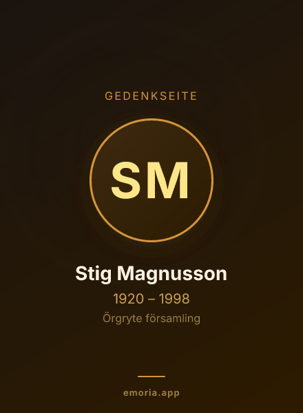 Gedenkportrait von Stig Magnusson