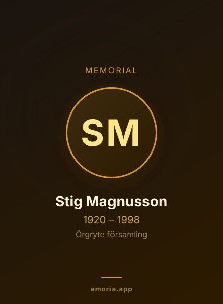 Memorial portrait of Stig Magnusson