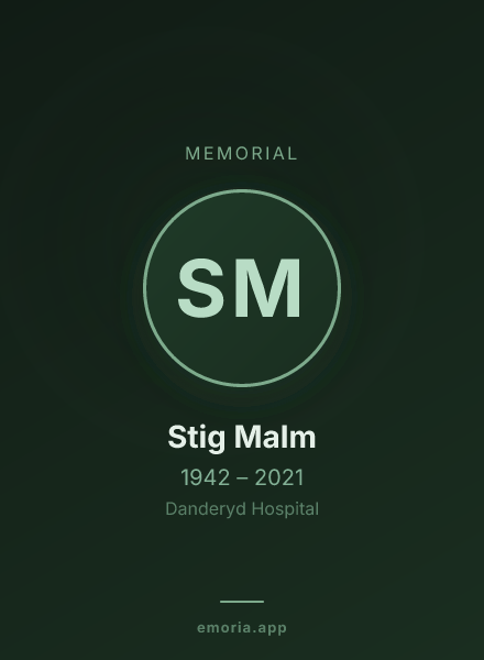 Memorial portrait of Stig Malm