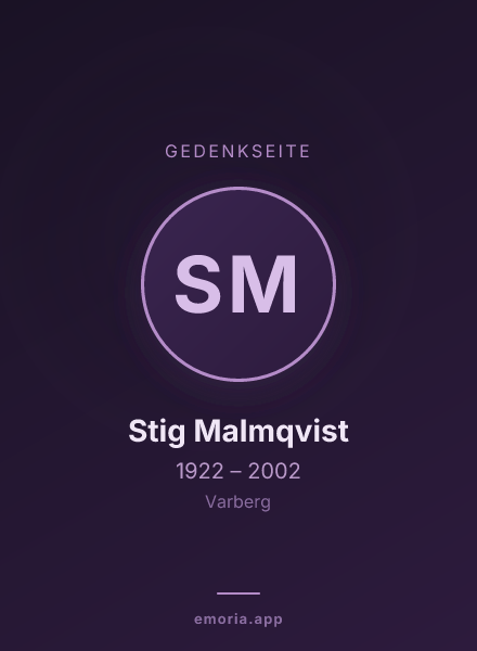 Gedenkportrait von Stig Malmqvist