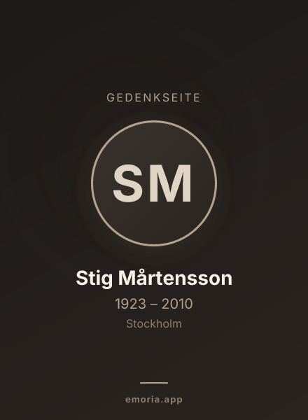 Gedenkportrait von Stig Mårtensson
