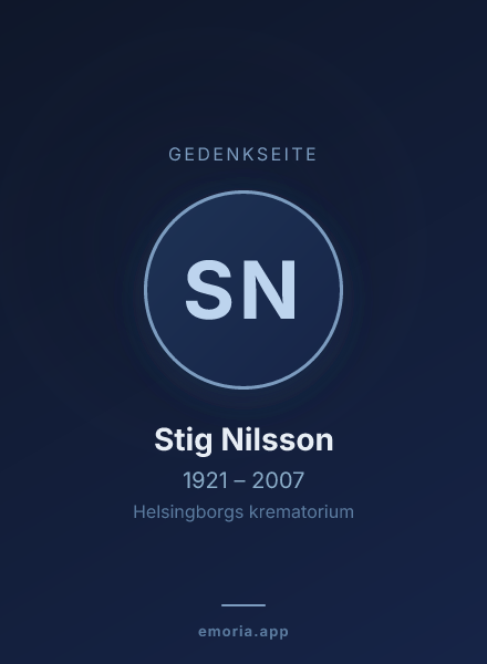 Gedenkportrait von Stig Nilsson