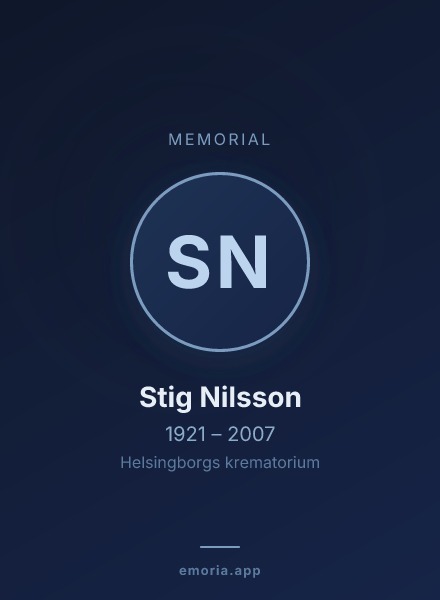 Memorial portrait of Stig Nilsson