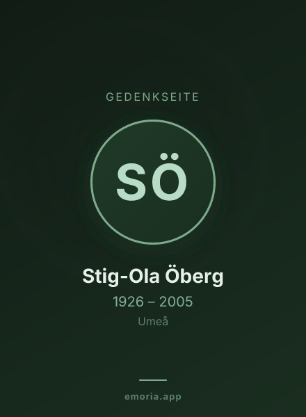 Gedenkportrait von Stig-Ola Öberg