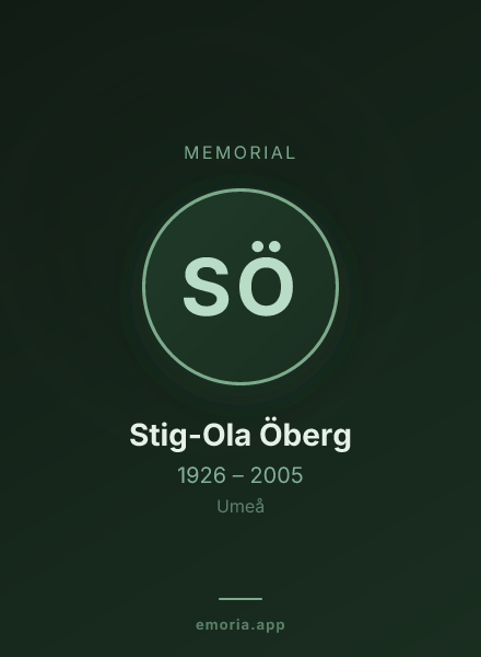 Memorial portrait of Stig-Ola Öberg