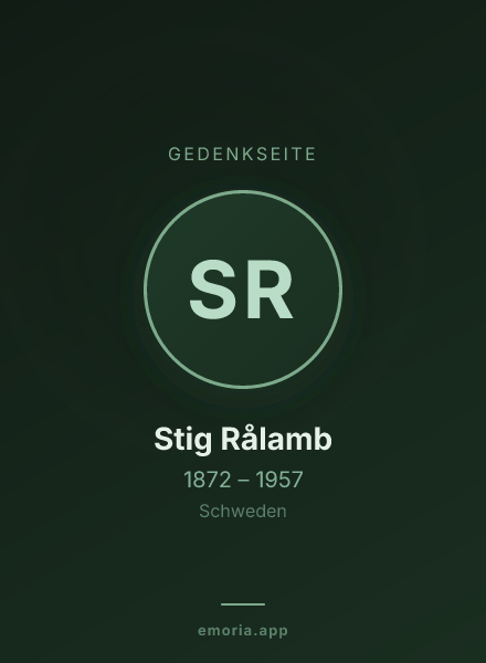 Gedenkportrait von Stig Rålamb