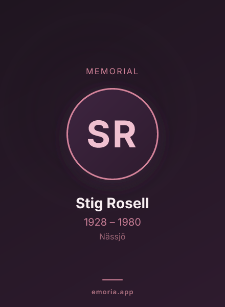 Memorial portrait of Stig Rosell