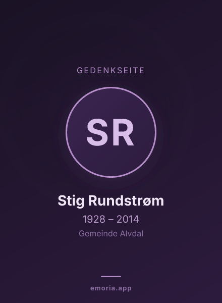 Gedenkportrait von Stig Rundstrøm