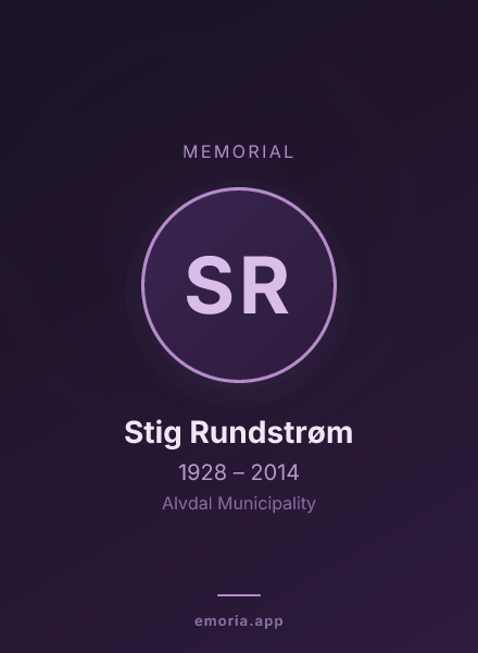 Memorial portrait of Stig Rundstrøm