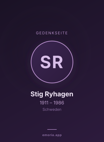 Gedenkportrait von Stig Ryhagen