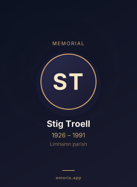 Memorial portrait of Stig Troell